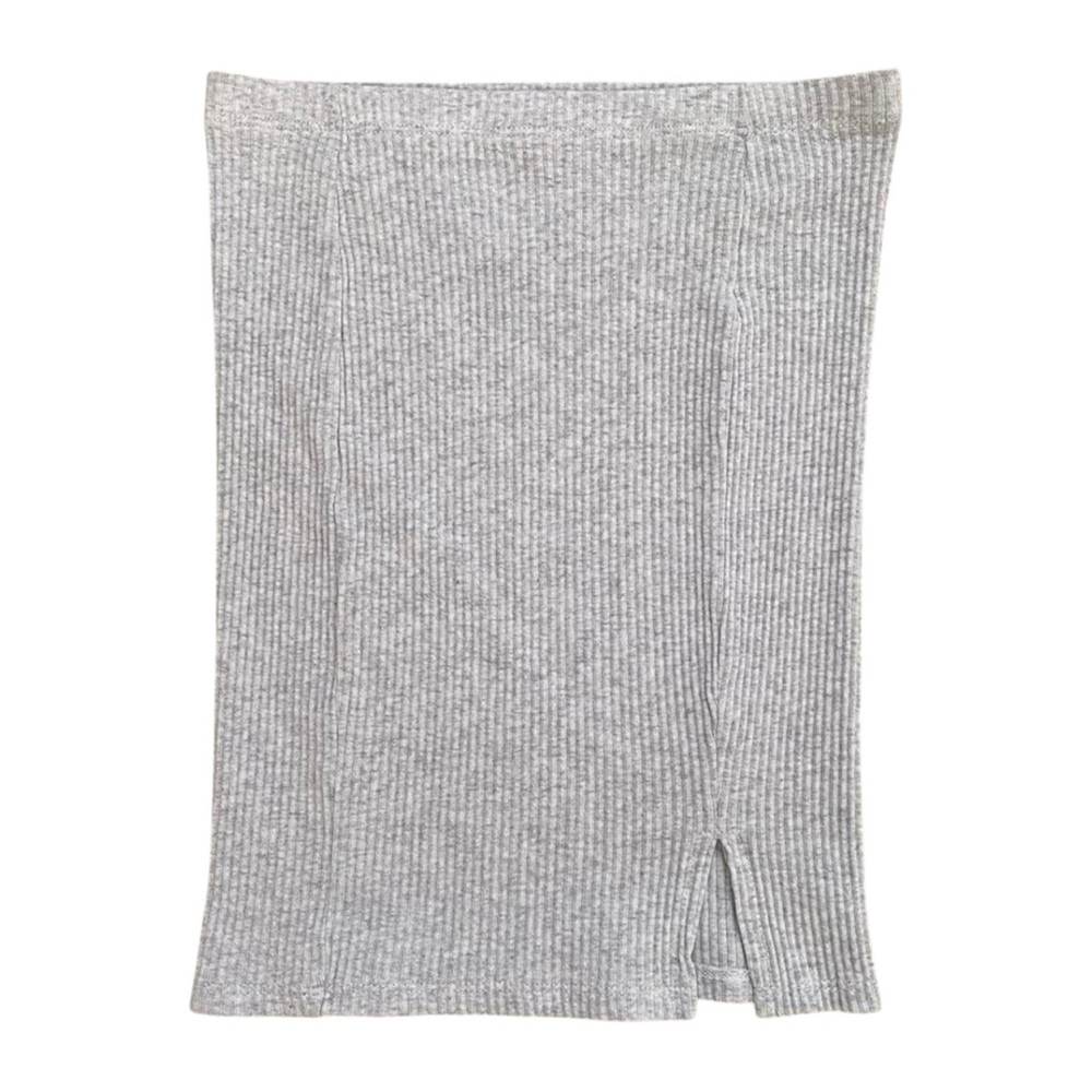 Cotton On Streamline High Waist Ribbed Slit Gray Mini Skirt Women’s Size XXS